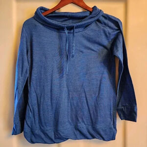 Nina Capri Blue Striped Cowl Neck Long Sleeve Tunic‎ Top Small